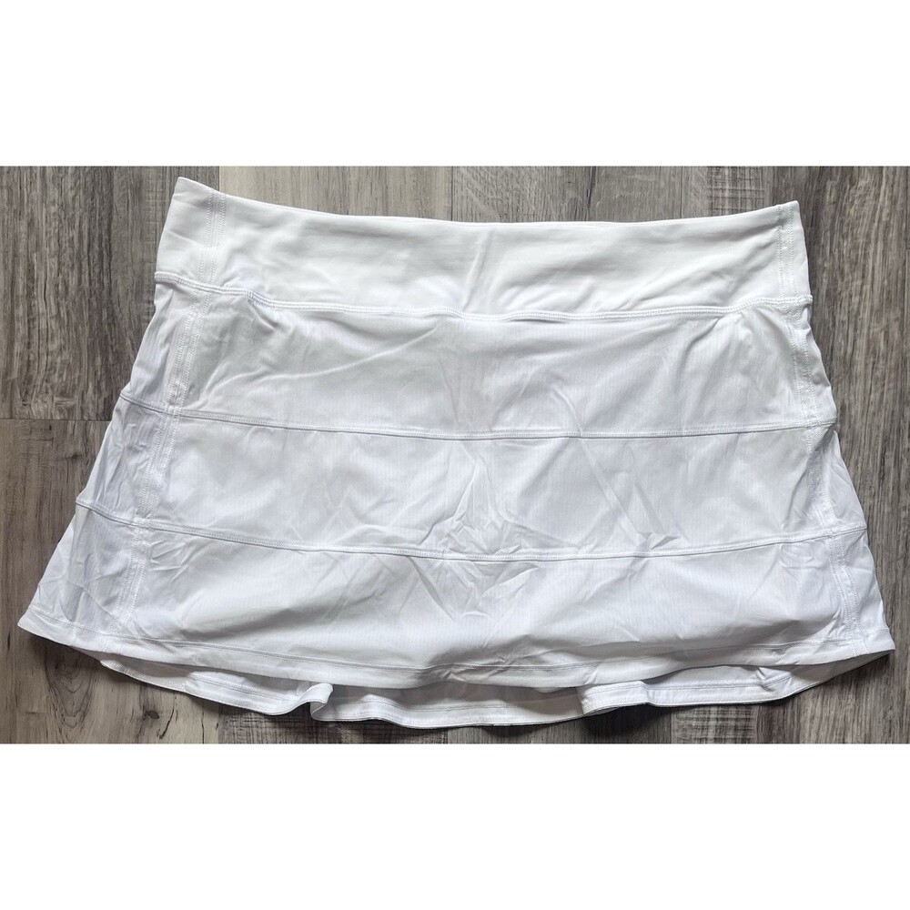 Lululemon Athletica Womens Size 14 White Pace Rival 4-Way Stretch Skirt Skort